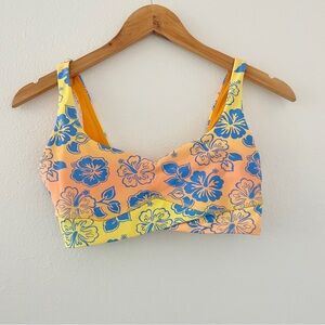 Pac Sun LA Hearts Blue Orange Swim Bikini Top - Floral